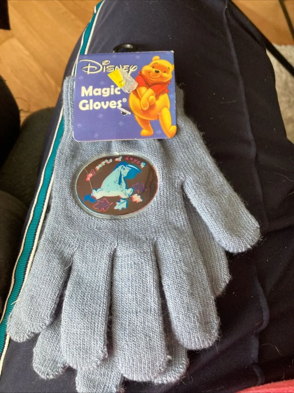 Disney Eeyore Magic Gloves Light Blue 2 Pair Vintage